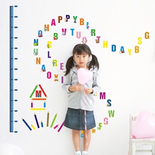 Decal dán tường đo chiều cao chữ cái