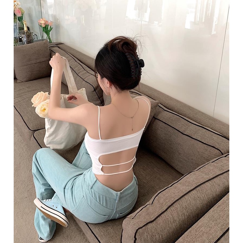 068219 Áo Hai Dây Dáng Ngắn Phong Cách Pháp