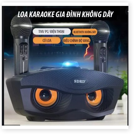 [Giá Sỉ] Loa không dây karaoke gia đình SD-306 tặng kèm 2 mic kết nối bluetooth hỗ trợ ghi âm tách lời - BH 6 tháng