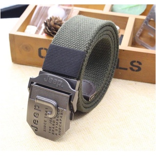 Dây nịt Nam vải bố_Mặt Jeep thép không gỉ tiện dụng, siêu bền đẹp, Dây nịt lính vải canvas mạnh mẽ