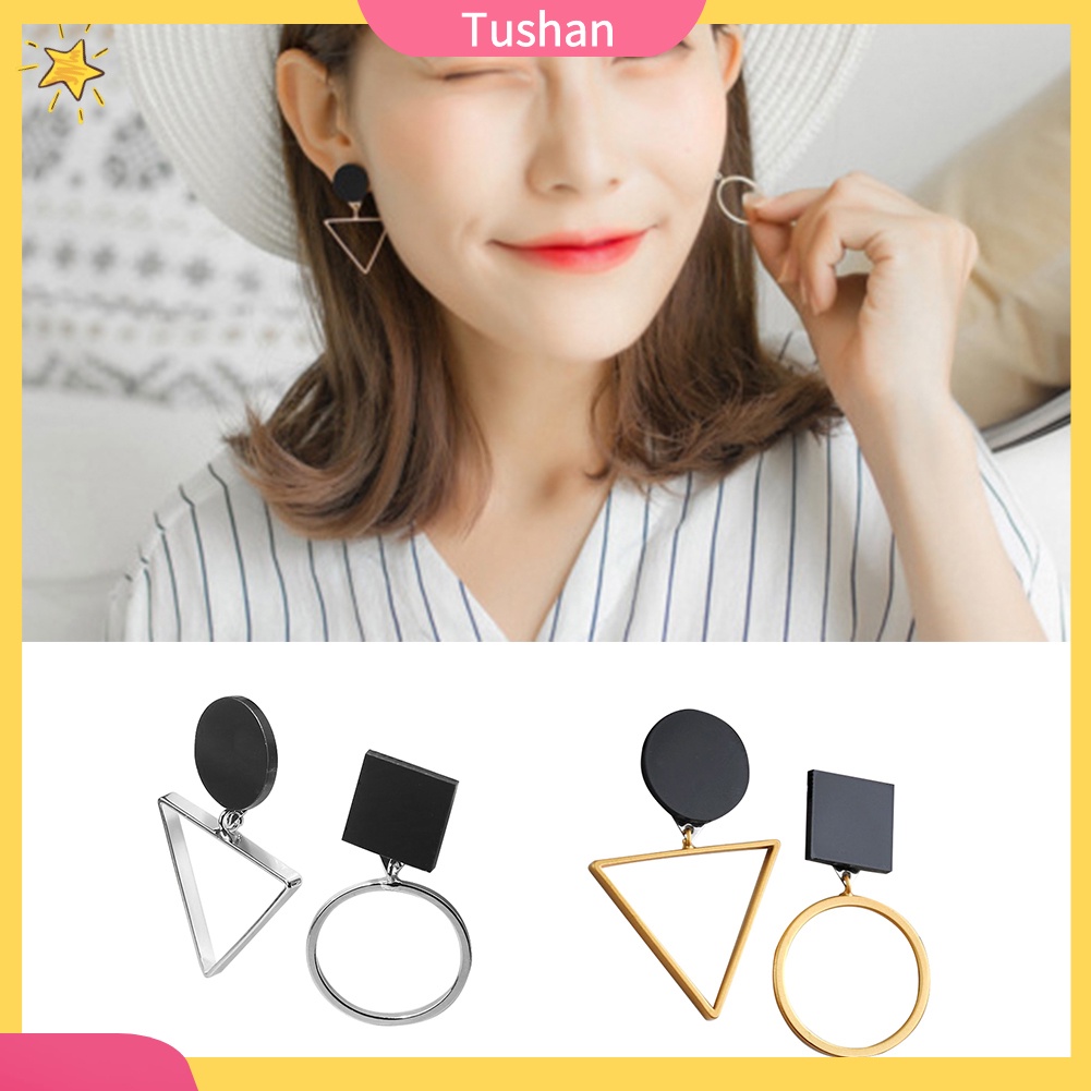 Khuyên tai thiết kế bất đối xứng xinh xắn thời trang cho nữ