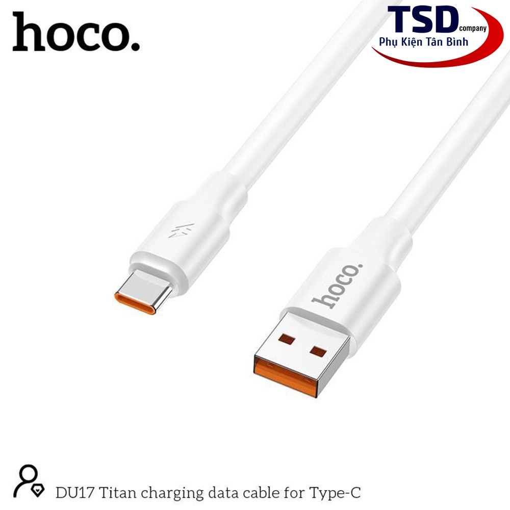 Cáp Sạc Nhanh Cổng Type C Hoco DU17 Chính Hãng Dài 1 Mét