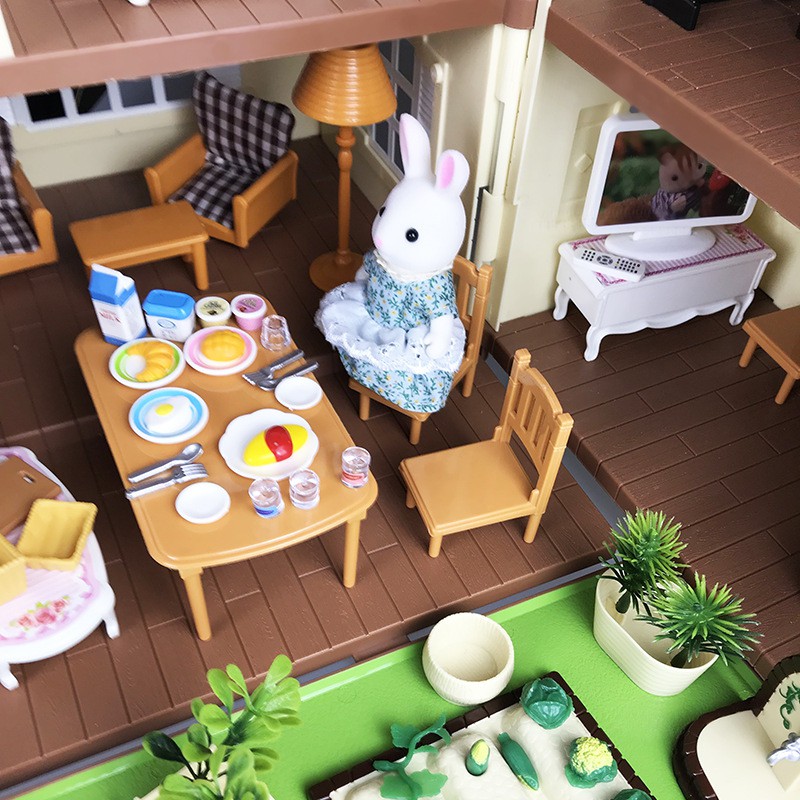 Bộ đồ chơi SLUBAN  biệt thự rừng cây lớn tương thích với các thương hiệu trang trí nhà búp bê