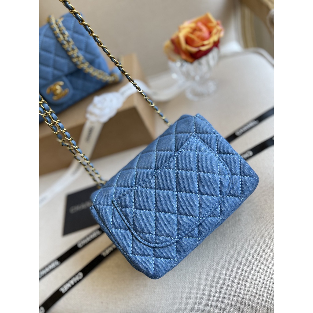 Túi Xách Denim / Vàng Sáng 20Cm Không Hộp