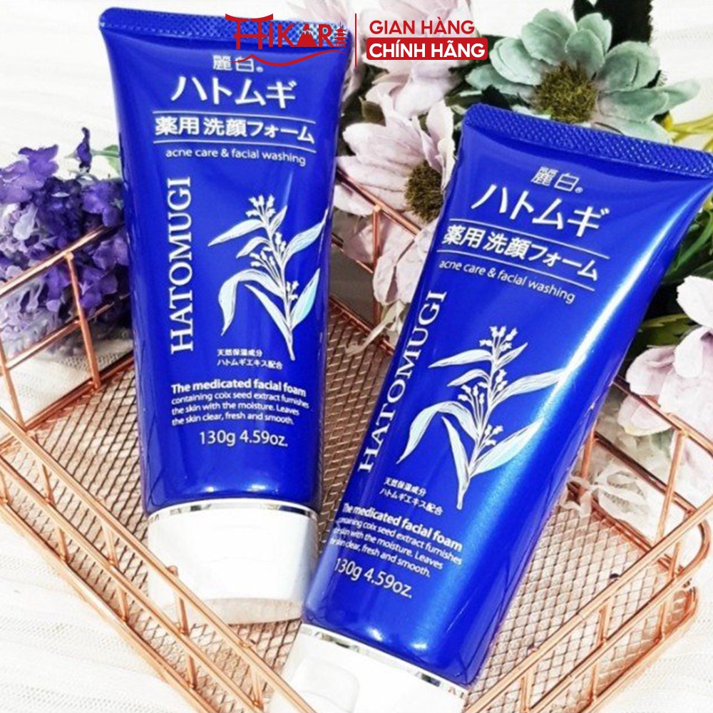 Sữa rửa mặt ngừa mụn Reihaku Hatomugi The Medicated Facial Foam dưỡng ẩm sáng da 130g