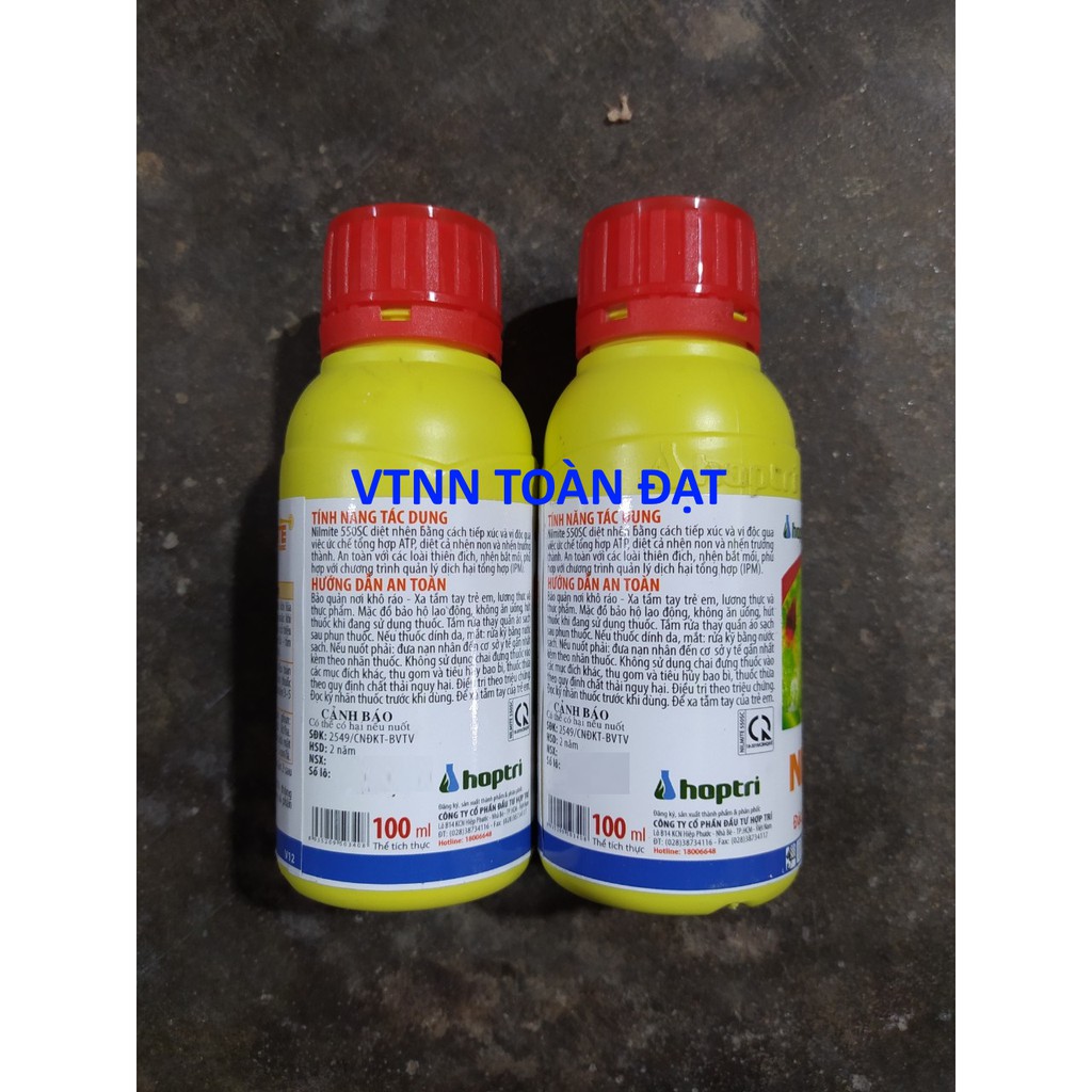 Chế Phẩm NILMITE 550sc Chai 100ml Đặc Trị Nhện Đỏ Gây Hại Trên Hoa Hồng và các loại cây trồng