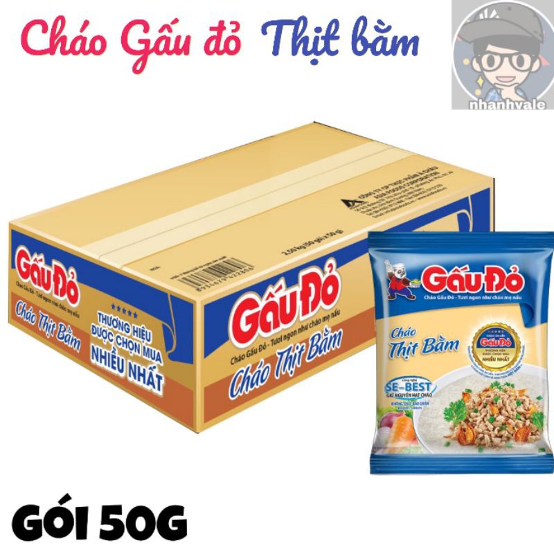 Cháo gấu đỏ Thịt bằm Gói 50g