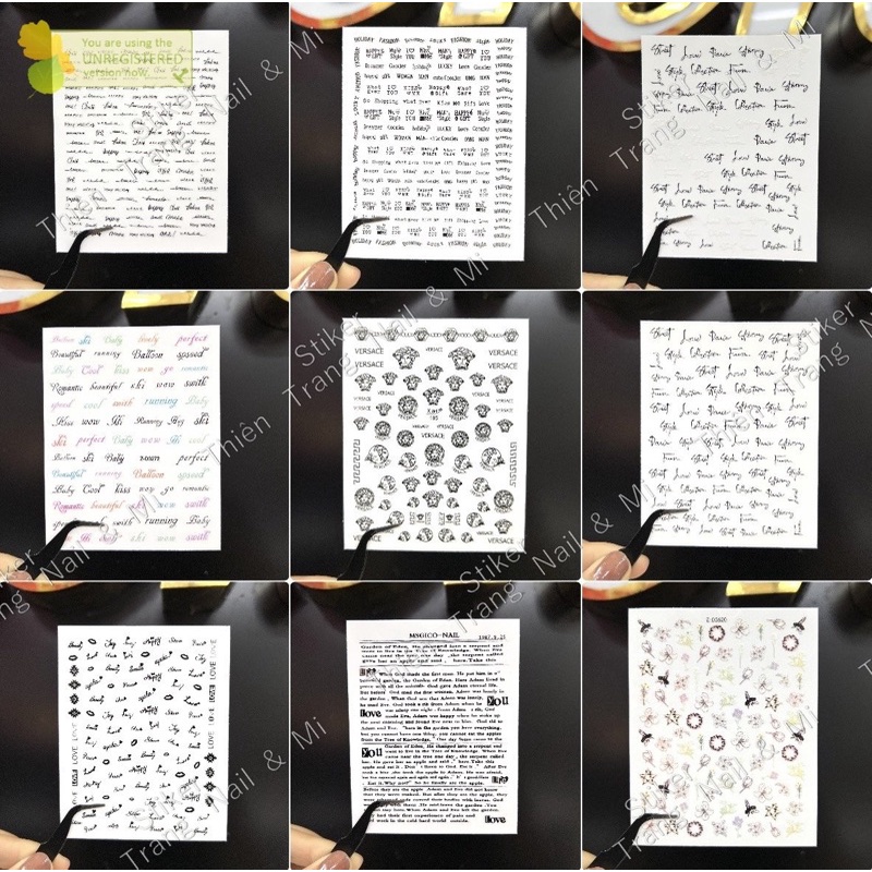 sticker trang trí hoạ tiết chữ ( ib shop chọn mẫu )