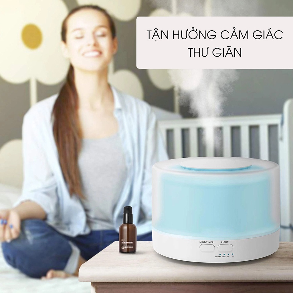 Máy tạo độ ẩm phun sương sông tinh dầu 550ML có đèn LED cho phòng làm việc / Phòng ngủ / Spa / Khách Sạn - VinBuy
