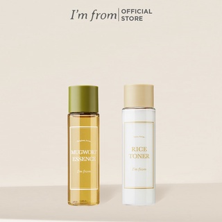 Combo tinh chất làm dịu da i'm from mugwort essence 30ml + i'm from nước hoa hồng rice toner 30ml
