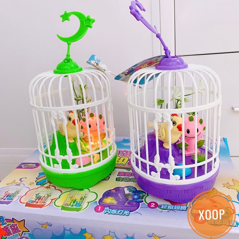 SALE !!! ĐỒ CHƠI XOOP ! LỒNG CHIM HÓT PHÁT SÁNG CÙNG GIỌNG NÓI,KÈM CÂY HOA LÁ (SP001842 )  SHOP PHÚC YẾN