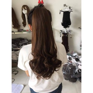 Tóc Giả Cột Xoăn Đuôi Nâu Vàng