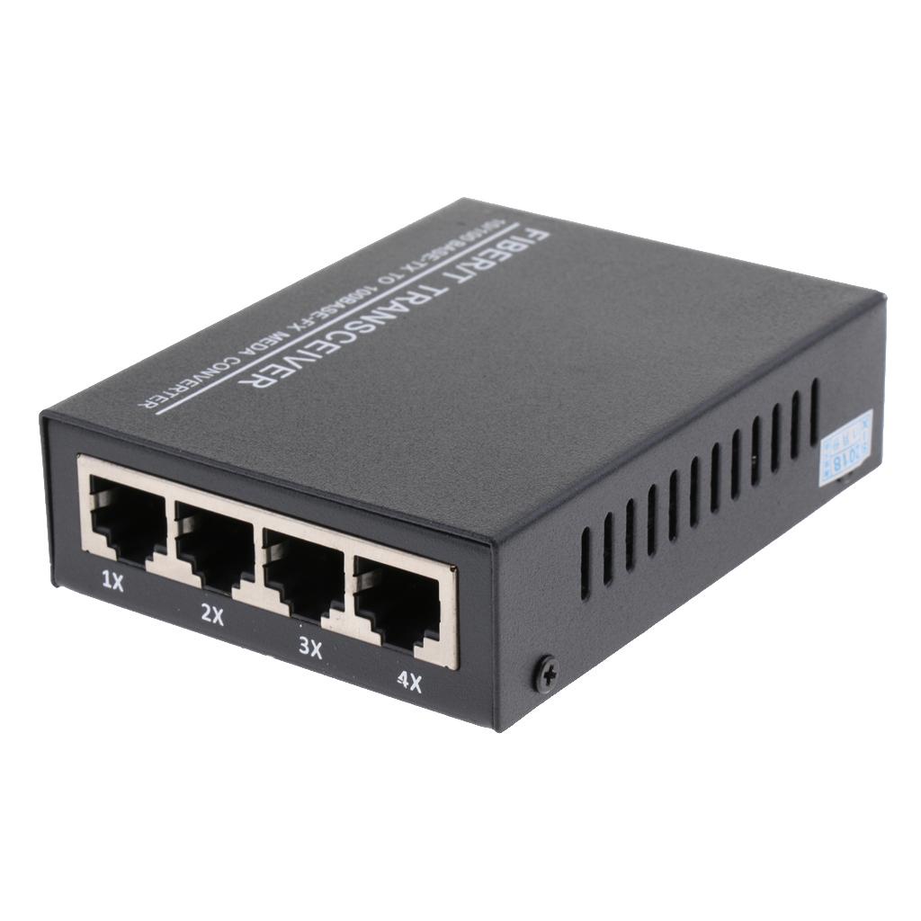 Bộ AB Chuyển Đổi Quang Ethernet 100Mbps Kéo Dài 25km 4 Cổng Mạng RJ45