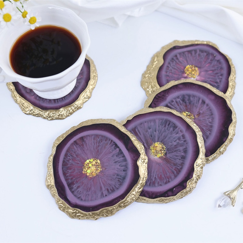 Set 5 Khuôn Silicon Làm Đế Lót Ly Bằng Resin Epoxy Độc Đáo Diy