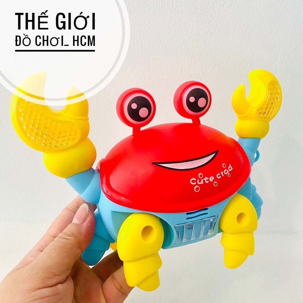 [MẪU MỚI] Đồ chơi cua chạy pin cho bé dắt đi dạo, có đèn nhạc.