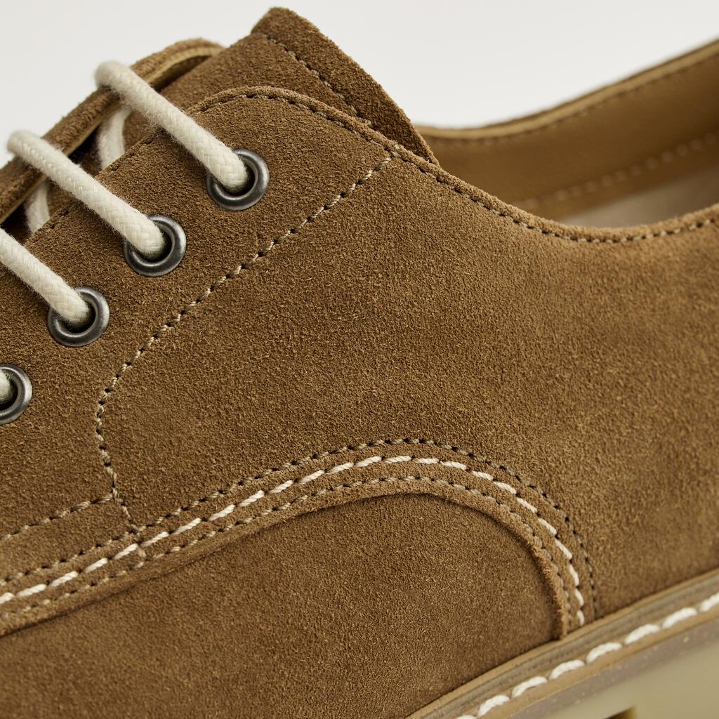 ZARA- Giày nam mới DA BÒ lộn THẬT màu nâu 12505720102