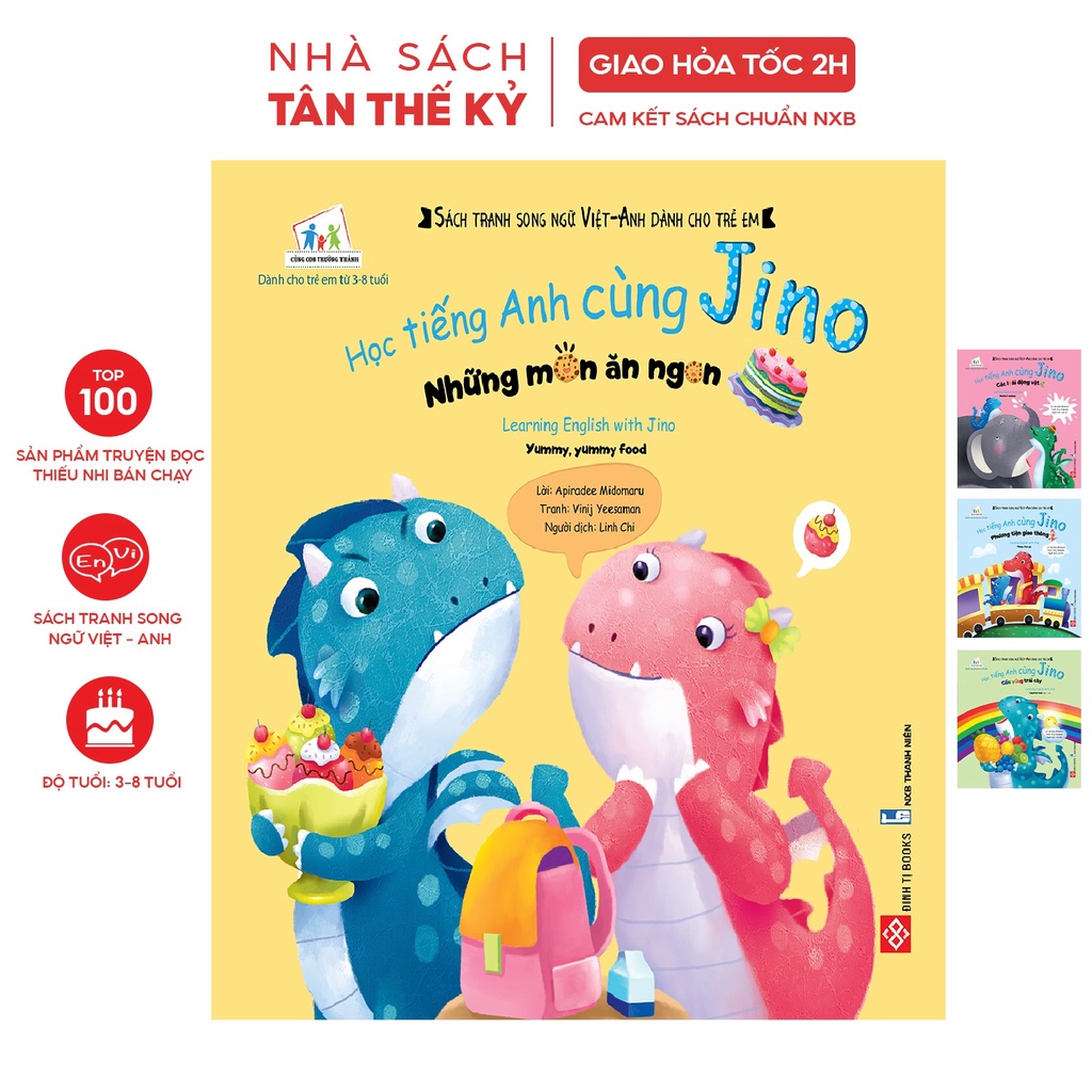 Sách - Học tiếng anh cùng Jino cho trẻ học từ vựng phù hợp với bé 3-8 tuổi