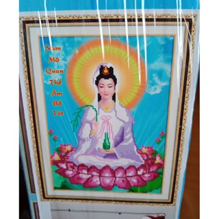 Tranh đính đá quan âm yn2057 kt 42x50cm
