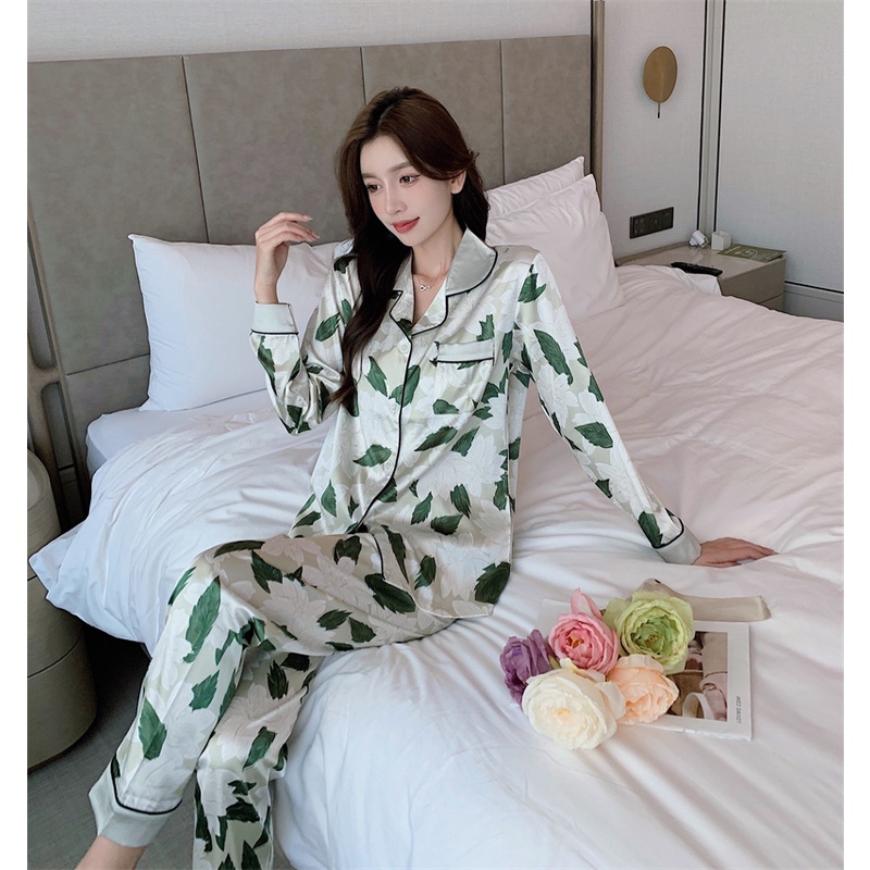 Bộ đồ ngủ tay dài plus size M-5XL cho nữ