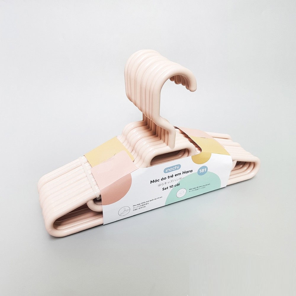 Set 10 Móc treo quần áo trẻ em Hara  - phù hợp treo quần áo trẻ em, trẻ sơ sinh