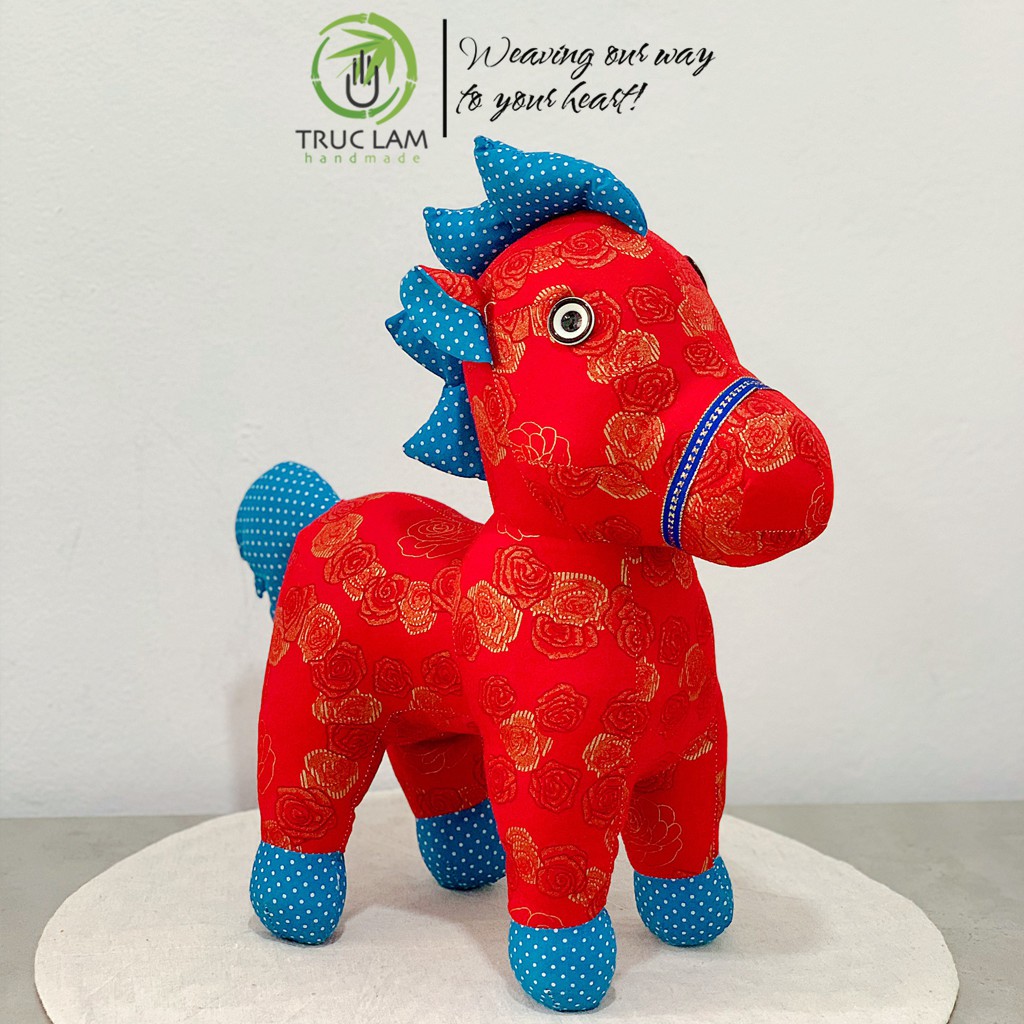 Đồ Chơi Cho Bé Thú Nhồi Bông Hình Con Ngựa Nhiều Màu Bông Gòn Cao Cấp - Trúc Lâm Handmade