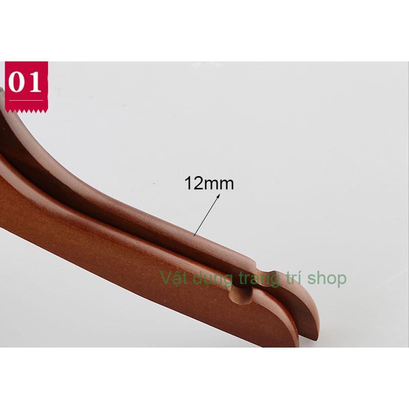 Móc Gỗ Nâu Trơn Cao Cấp 44.5cm ( 1 Móc )