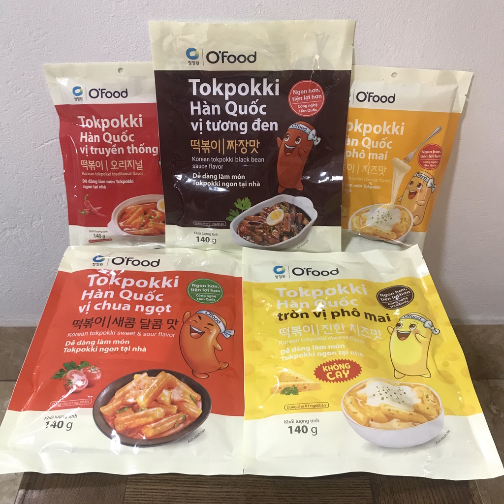 Tokbokki ăn liền Ofood, bánh gạo tokpokki mềm, dẻo thơm ngon gói 140g
