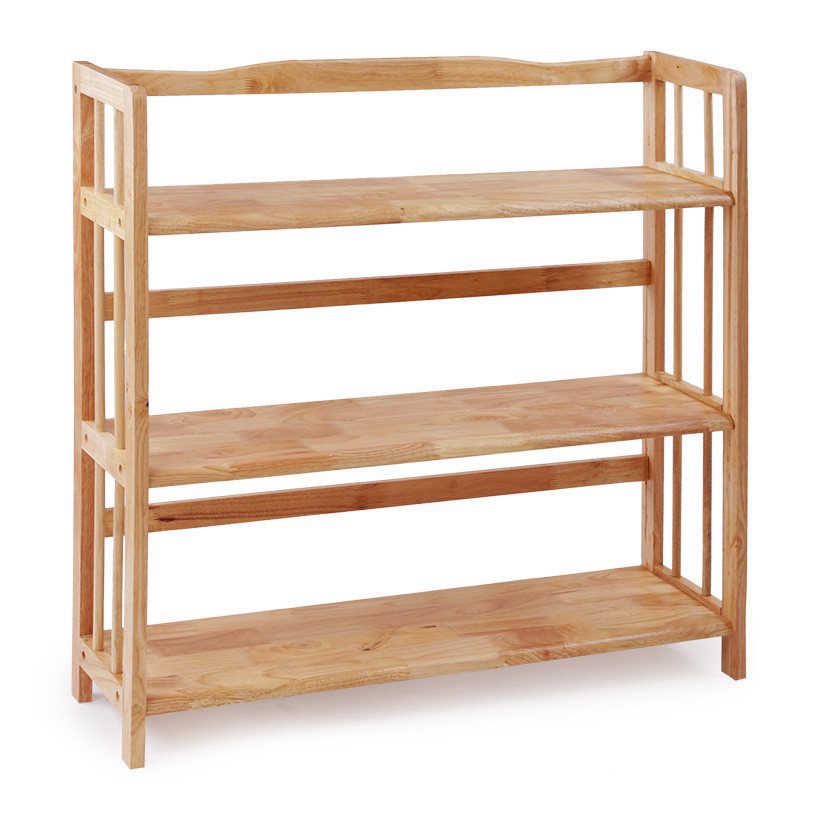 Kệ sách 3 tầng SEA DECOR bằng gỗ cao su chống mối mọt bền chắc đa năng phù hợp với không gian phòng ngủ