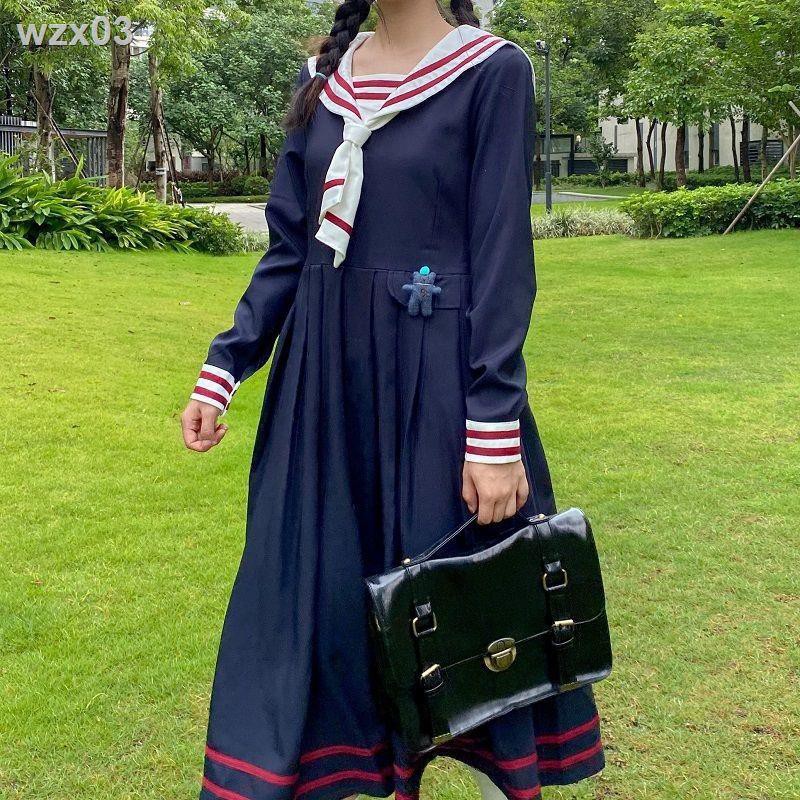 JK bánh to bản gốc [Con rối gặp gỡ] Cô gái Nhật váy dài mùa thu suông phong cách Hàn Quốc dành cho nữ sinh