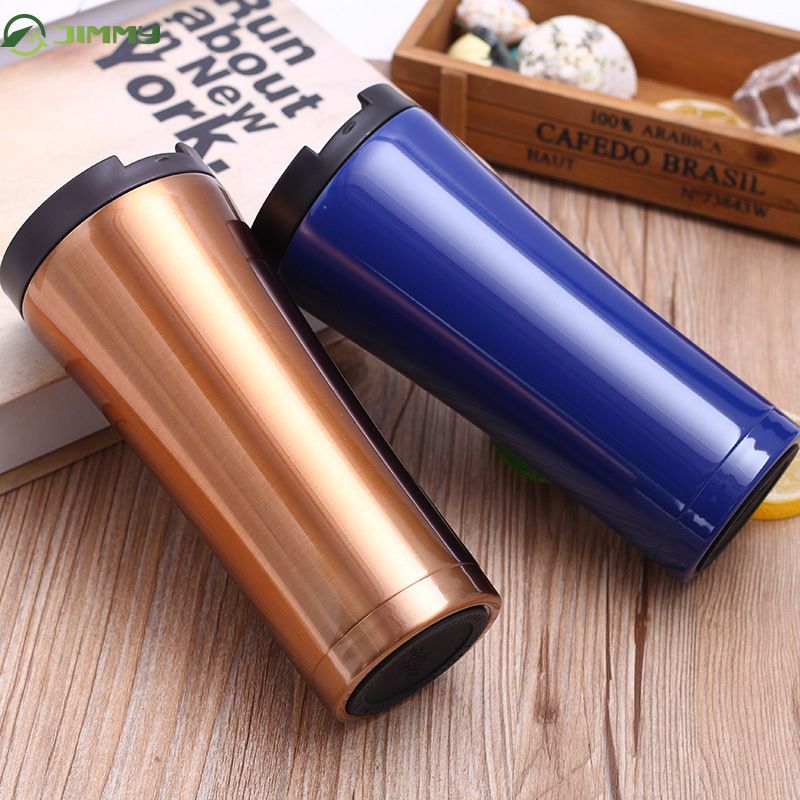 DreamH☛ 17oz coffee cup with lid insulation flip buckle hand cup vacuum stainless steel portable water cup ❀