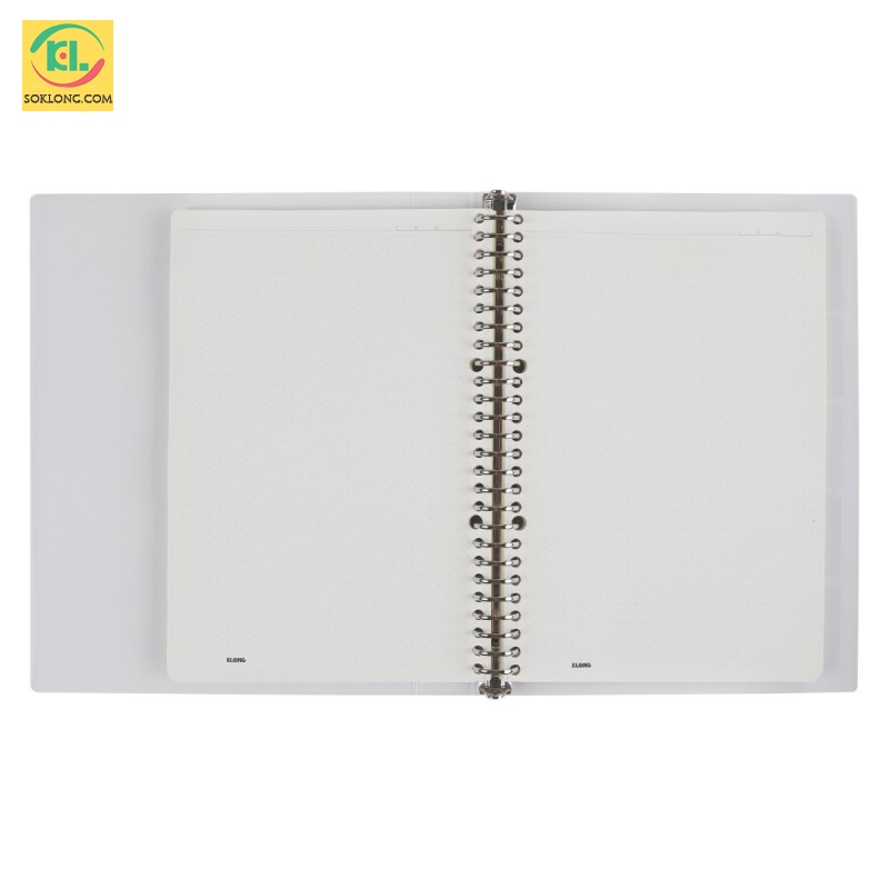 Sổ còng sắt 26 chấu B5 Dot Grid 80 tờ kèm tab nhựa phân trang Klong MS 551