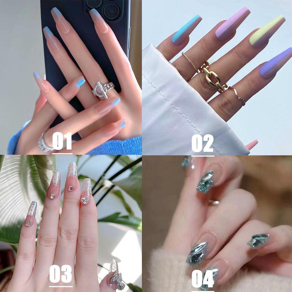 Bộ 24 Móng Tay Giả Lấp Lánh Có Thể Tháo Rời