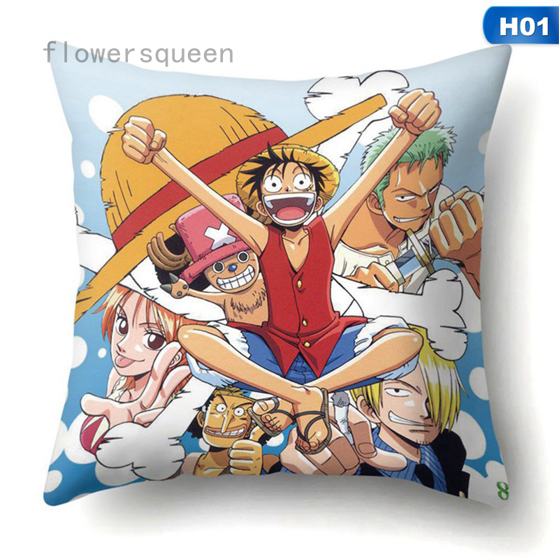 Vỏ gối vuông họa tiết one piece trang trí nội thất