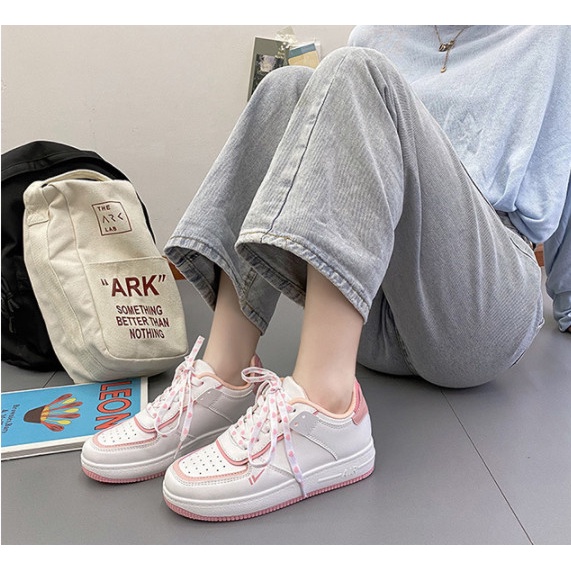 Giày thể thao nữ air force 1 custom màu xanh / hồng, Giày sneaker nữ AF1 hàng Trung chuẩn đẹp full box bill | BigBuy360 - bigbuy360.vn