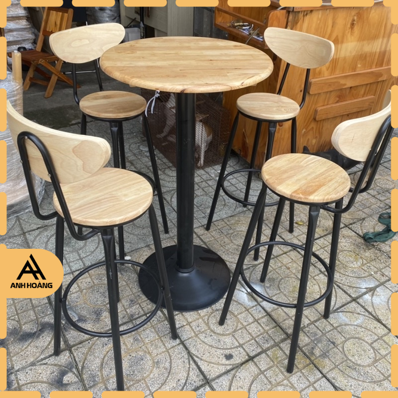 Bộ bàn ghế quầy bar cao, bàn ghế quán cafe
