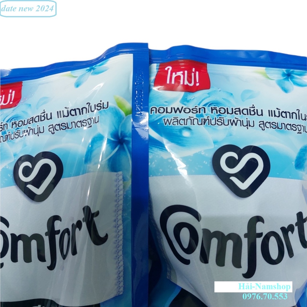 3 Túi Nước xả vải Comfort Thái Lan 580ml xanh (HÀNG THÁI LAN, loại 1) - New2021