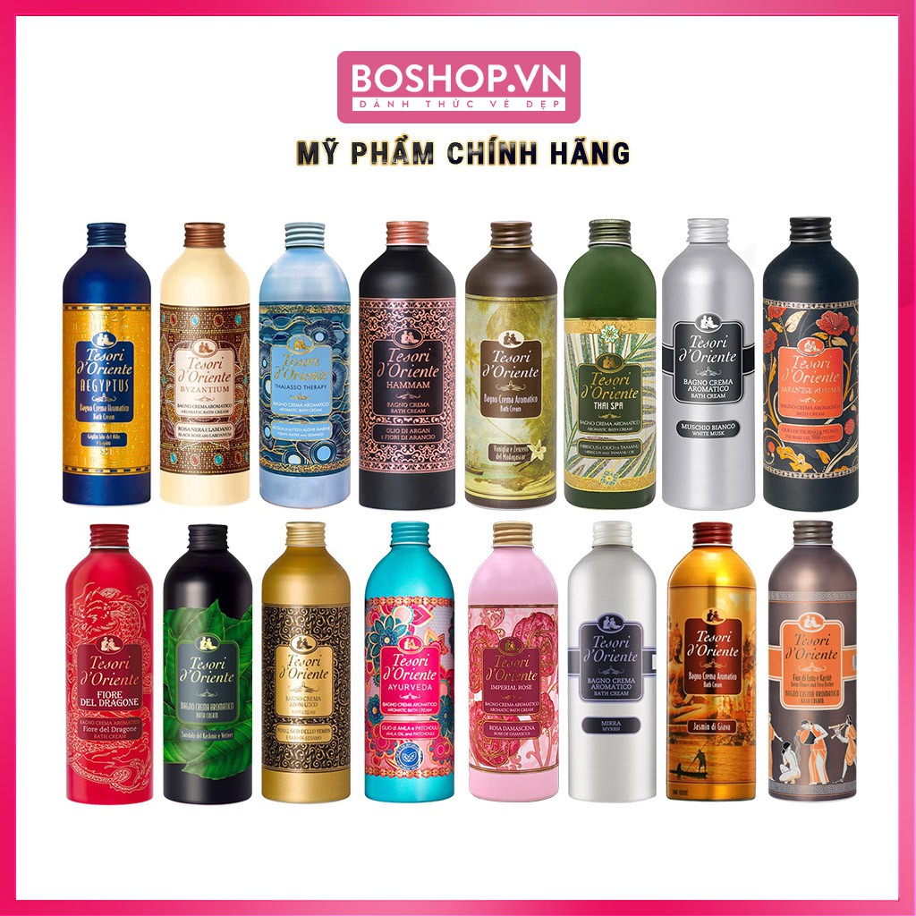 Sữa Tắm Hương Nước Hoa Ý Tesori d'Oriente - 16 mùi hương thanh mát 500ml