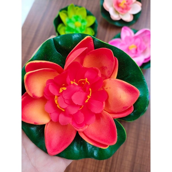 Hoa giả hoa sen thả nước sezi nhí 8cm