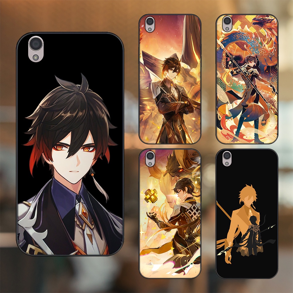 Ốp lưng Oppo A37 Neo 9, F1 Plus viền đen in hình Zhongli Genshin Impact