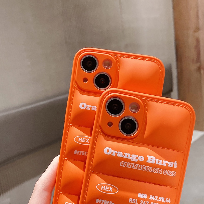Ốp Điện Thoại TPU Mềm In Chữ Màu Cam Cho iPhone 7 8 Plus XS XR 11 12 13 Pro Max