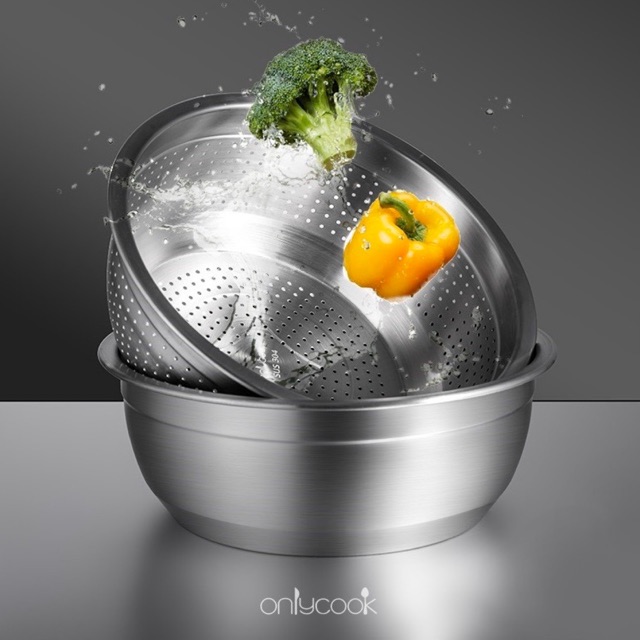 Bộ thau rổ Inox 304 - Onlycook