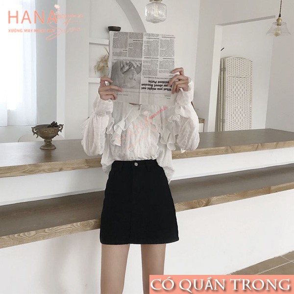 Chân váy kaki chữ A có túi lót trong ngắn ôm màu Đen Trắng - Cạp lưng váy cao - Vải Kaki thô mặc đi làm công sở biển đẹp | BigBuy360 - bigbuy360.vn