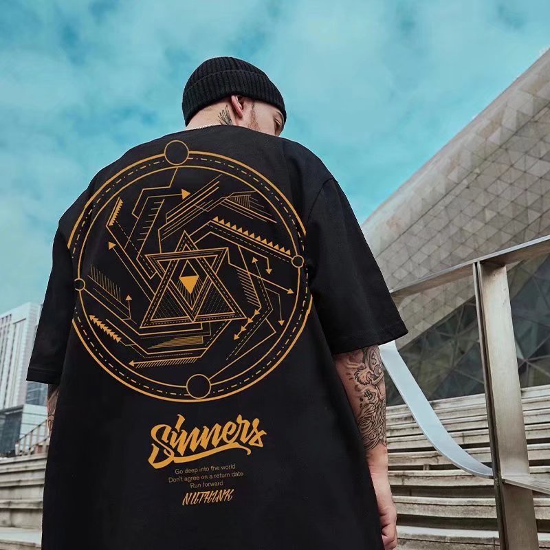 Áo Thun Tay Ngắn Dáng Rộng In Chữ Phong Cách Hip Hop Hàn Quốc Thời Trang Mùa Hè Cho Nam Và Nữ Size M-8XL