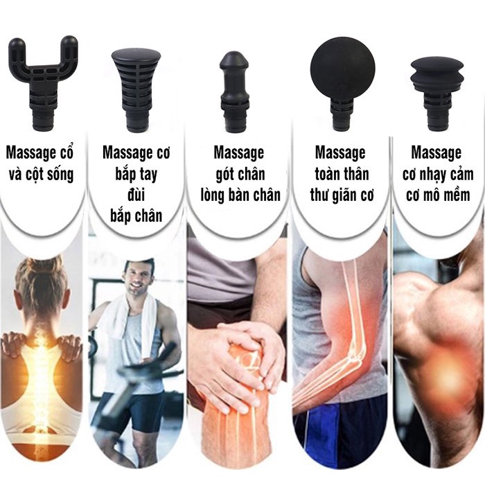 Máy massage cầm tay, Máy Massage Gun Booster PRO 3 – 6 đầu cắm – 4 tốc độ - Công suất 126W  - CHÍNH HÃNG