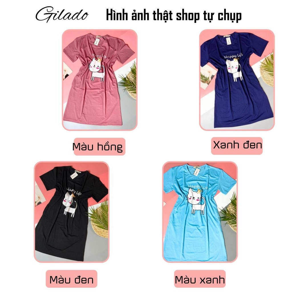 Váy ngủ thun đẹp mát mẻ phom rộng dễ thương cao cấp giá rẻ Gilado