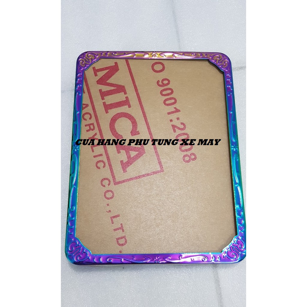 Khung biển số 7 màu - Full bộ cả mica và viền màu