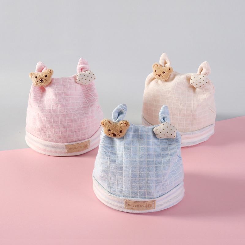 Mũ Beanie Cotton Mềm Mại Thời Trang Xuân Hè Cho Bé Trai Gái