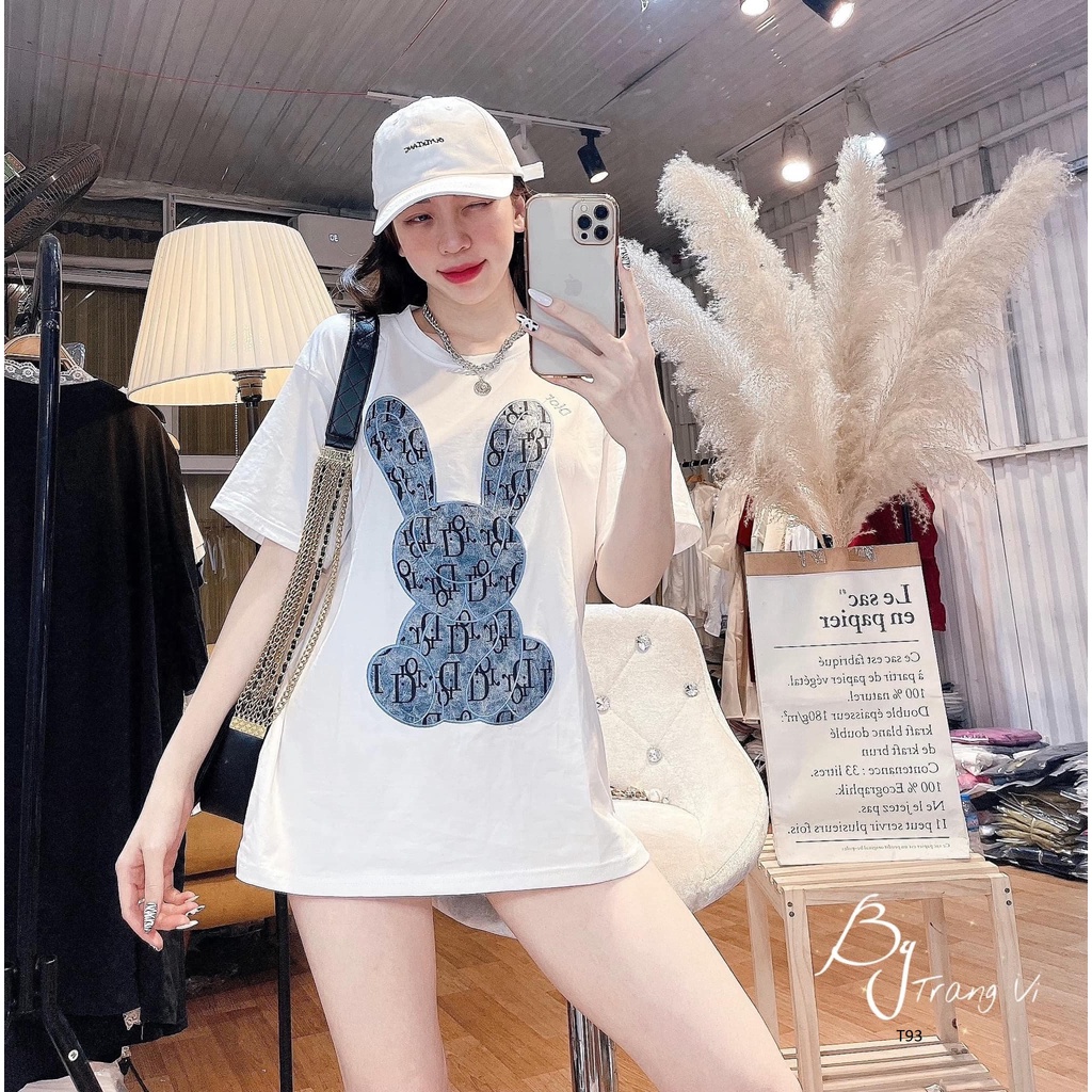 Áo Phông Gấu Cotton Form Rộng Dáng Giấu Quần Màu Đen Túi Zip