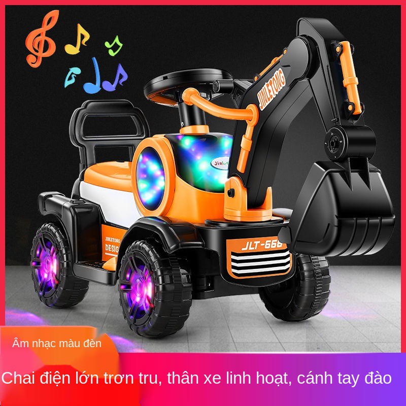 ♠Xe cỡ lớn mới có thể ngồi và đi ô tô đồ chơi trẻ em, máy xúc, âm nhạc, xoắn, trượt, điện tùy chọn <