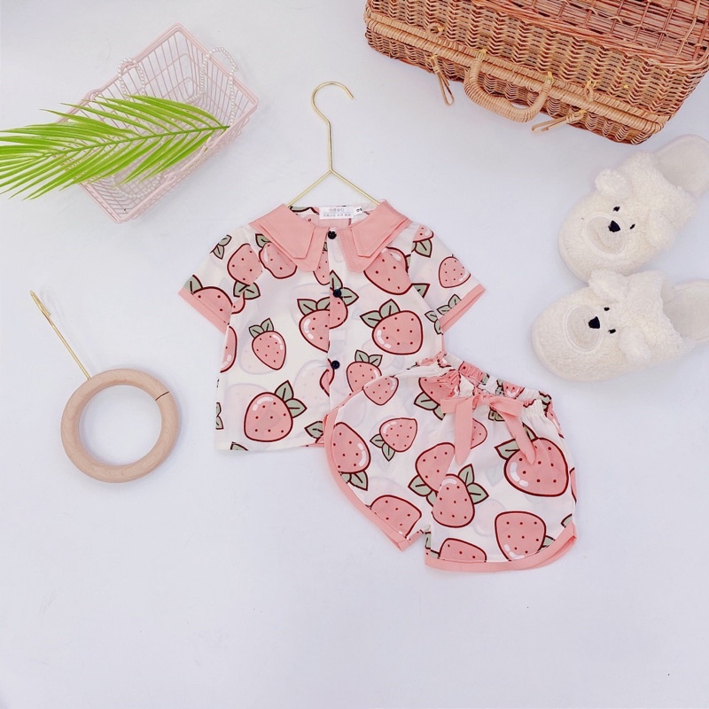 SIZE ĐẠI CỒ 22-35kg: Bộ lụa cộc tay bé gái siêu xinh - BLCTBG